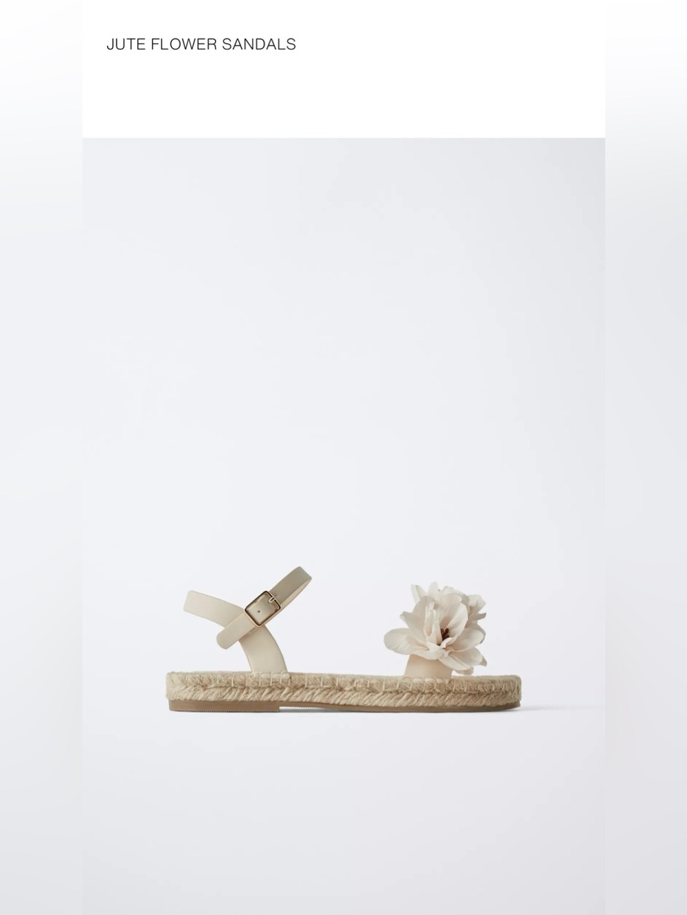 Zara - Jute flower sandals with beaded detail and strap